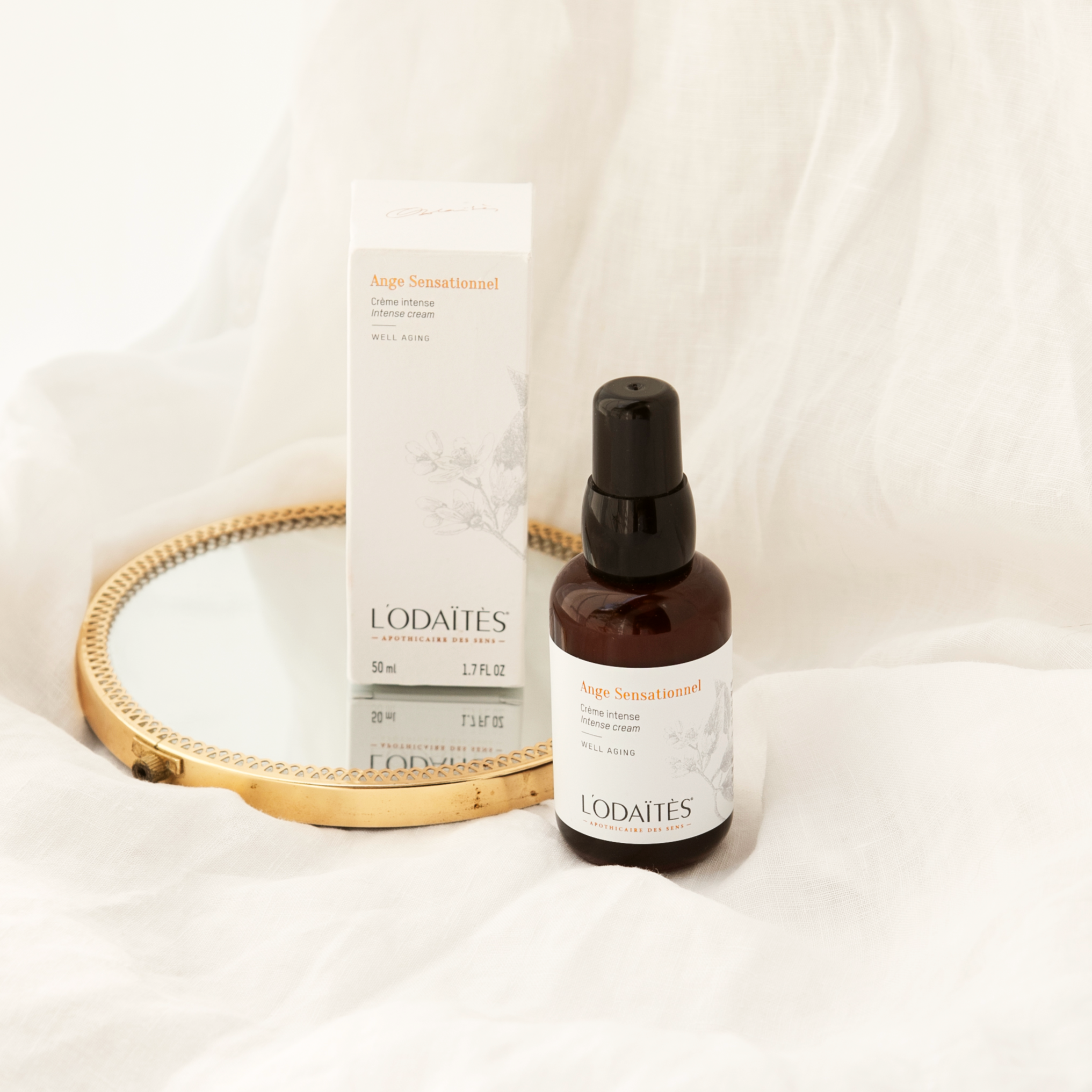 L'Odaïtès intense cream with case and mirror